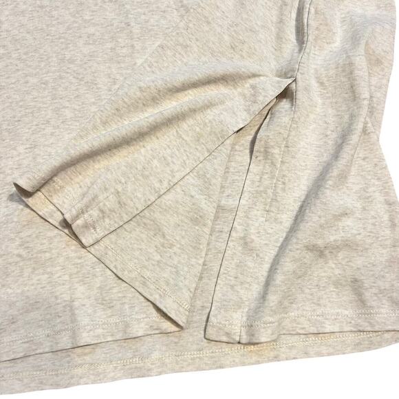 J. Jill Side Vent Turtleneck Tunic Perfect Pima Size Large Heathered Oatmeal - Picture 5 of 7